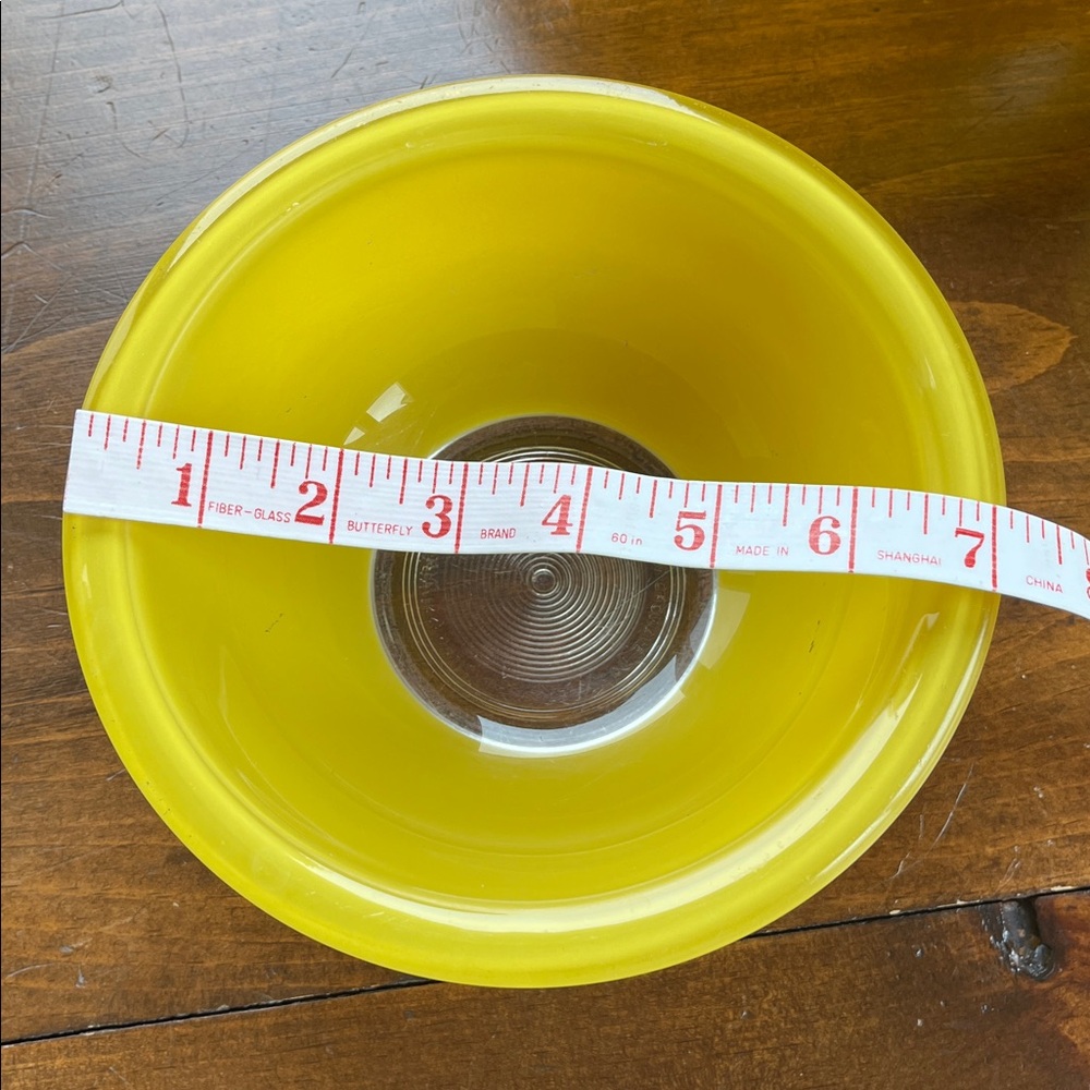 3- Pyrex Vintage Mixing Bowls Yellow Clear Bottoms - Picture 3 of 16